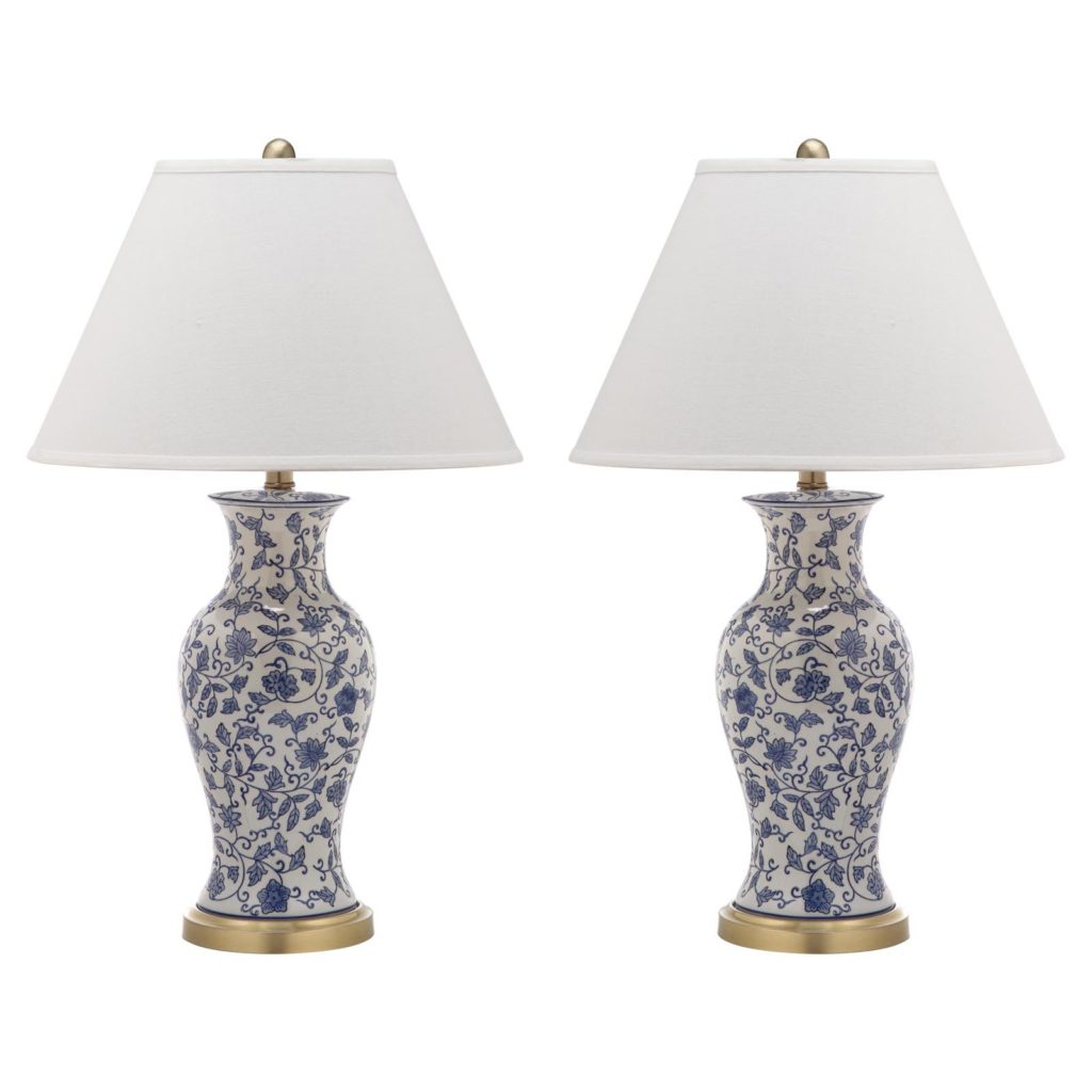 Blue and White Floral Table Lamps