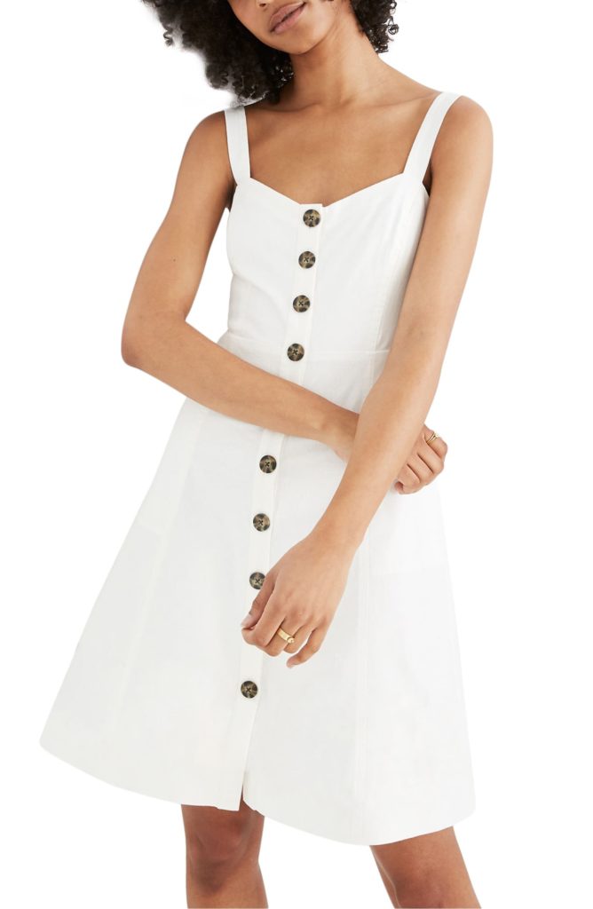 White Button Front Tank Dress Madewell