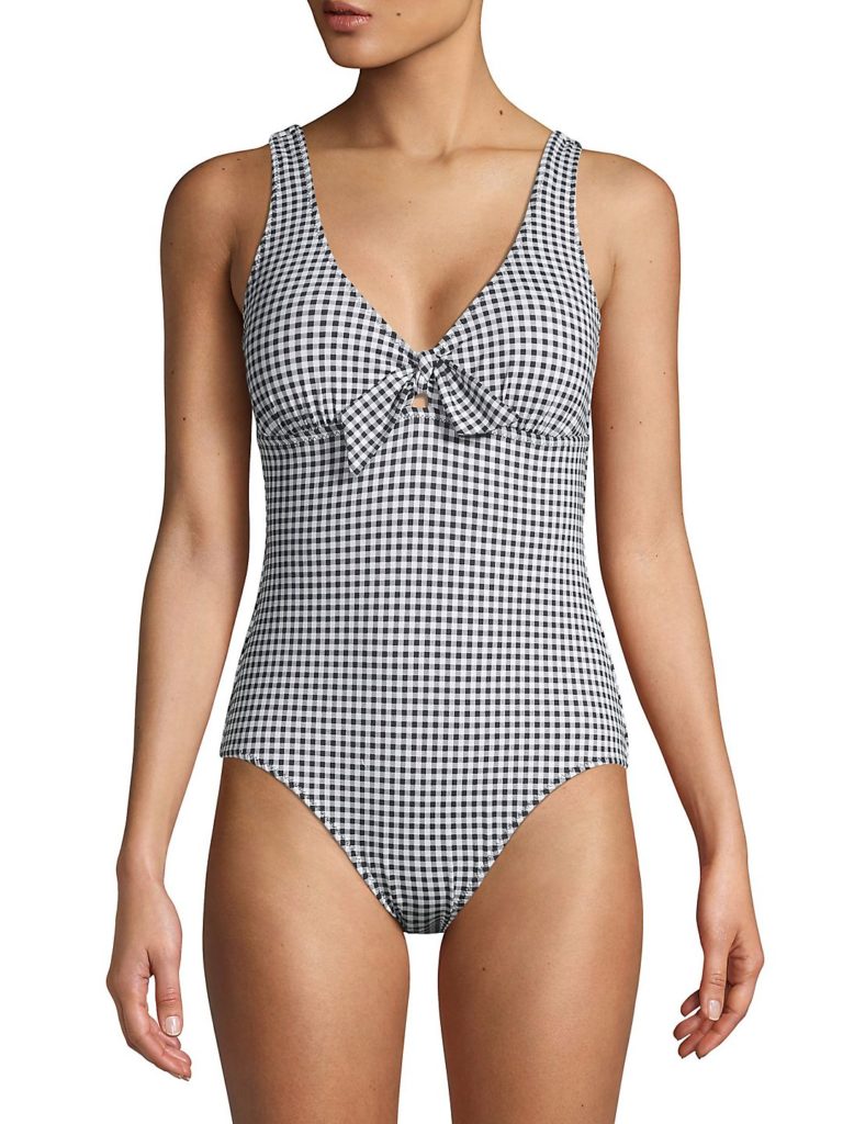 Gingham One-Piece Bow Swimsuit
