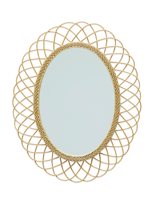 Rattan Oval Wall Mirror