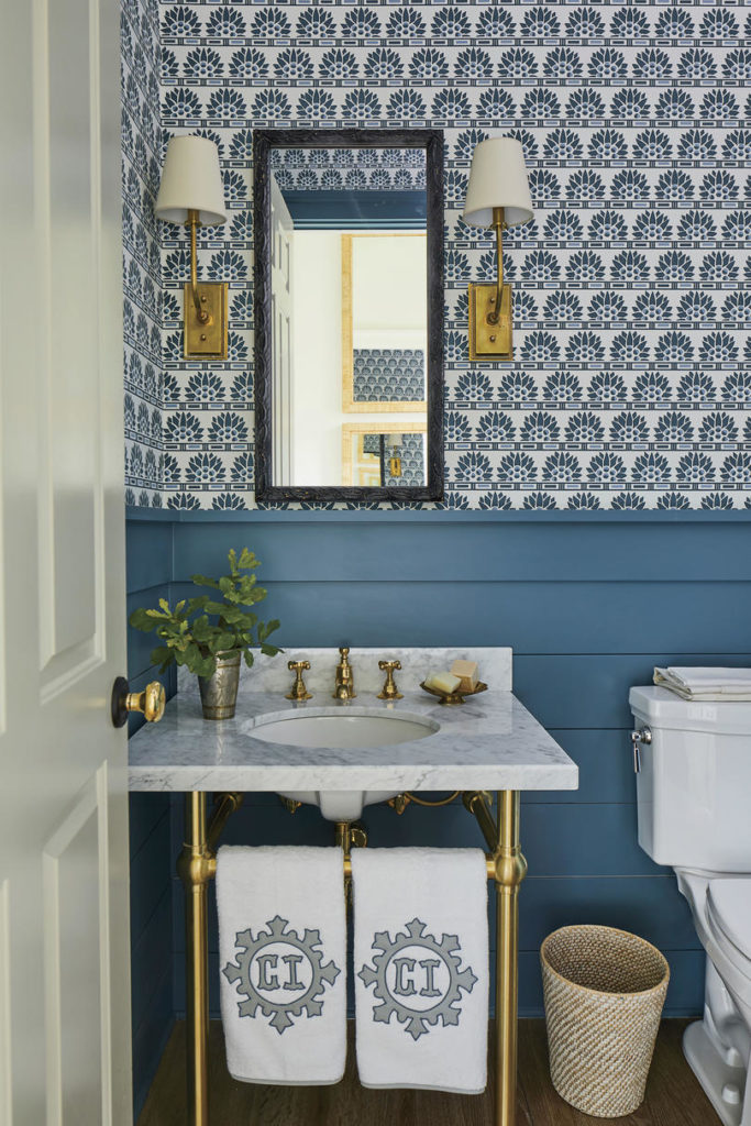 Blue Powder Room Wallpaper Heather Chadduck Interiors Southern Living Idea House 2019