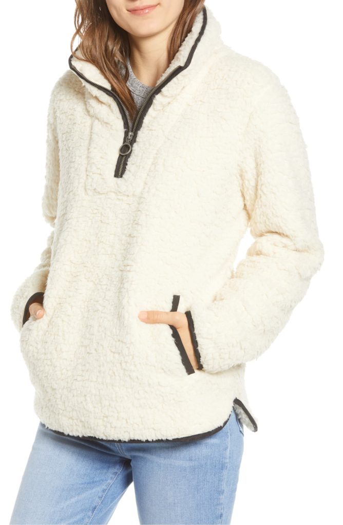 White Fluffy Fleece Pullover