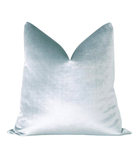 Pale Blue Silk Velvet Throw Pillow Decorative Etsy Robin's Egg