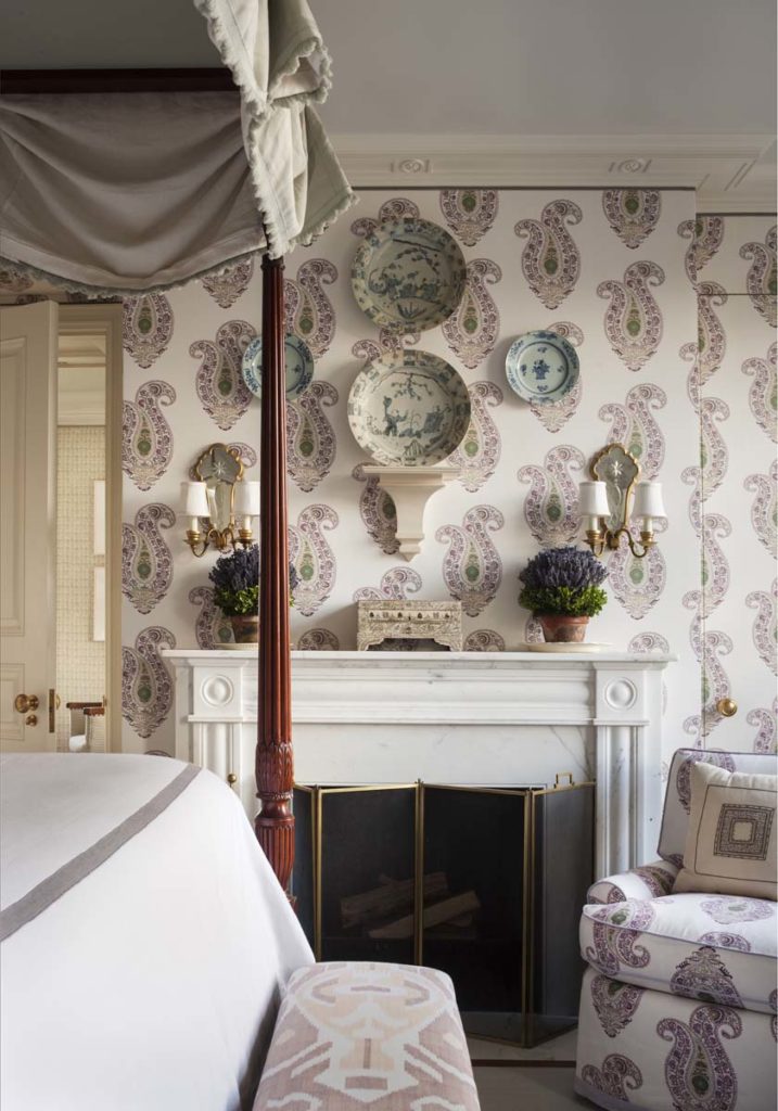 Cathy Kincaid The Well Adorned Home Paisley Print Bedroom Purple 