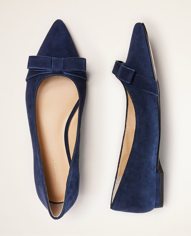 The Daily Hunt: Navy Suede Bow Flats and More!