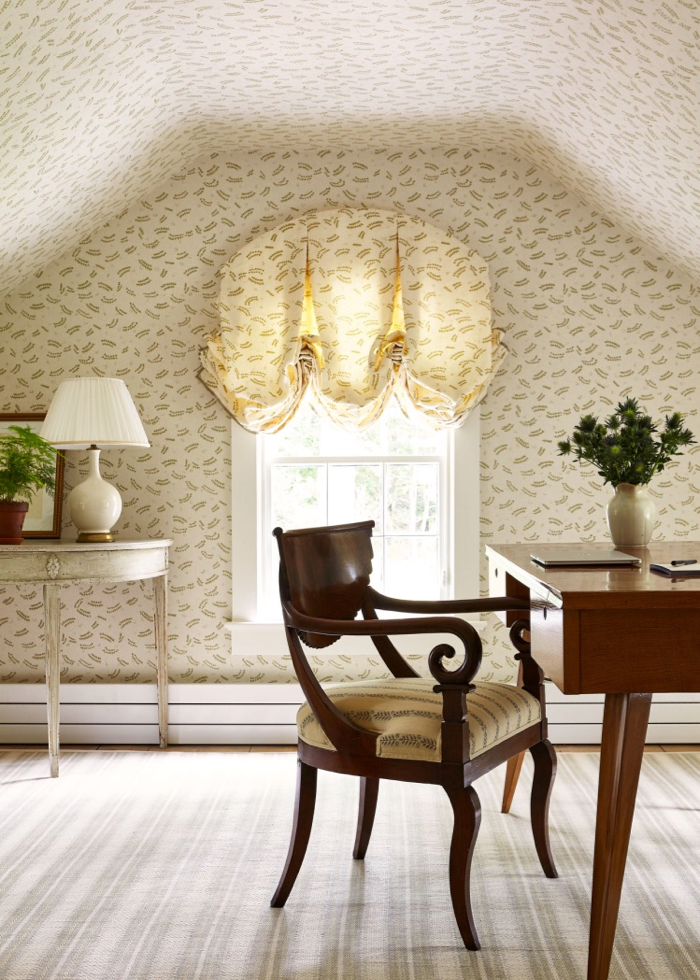 Attic room with wallpaper by McGrath II.
