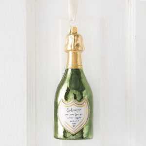 Champagne Bottle Glass Ornament