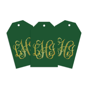Green Custom Monogram Gift Tag