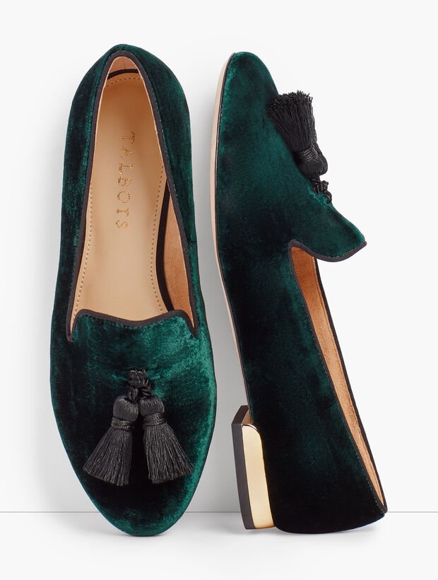 Velvet Green Loafers