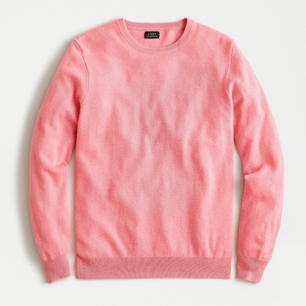 Pink Cashmere Crewneck Sweater Men's