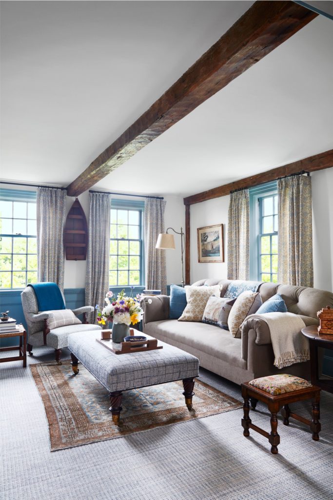 Sitting room in a Martha's Vineyard cottage decorated by Victoria Hagan
