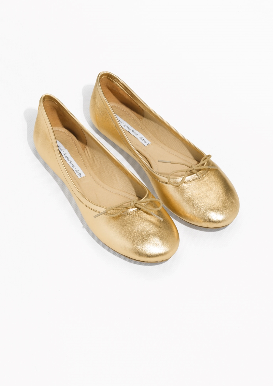 gold-leather-ballerina-flats-other-stories