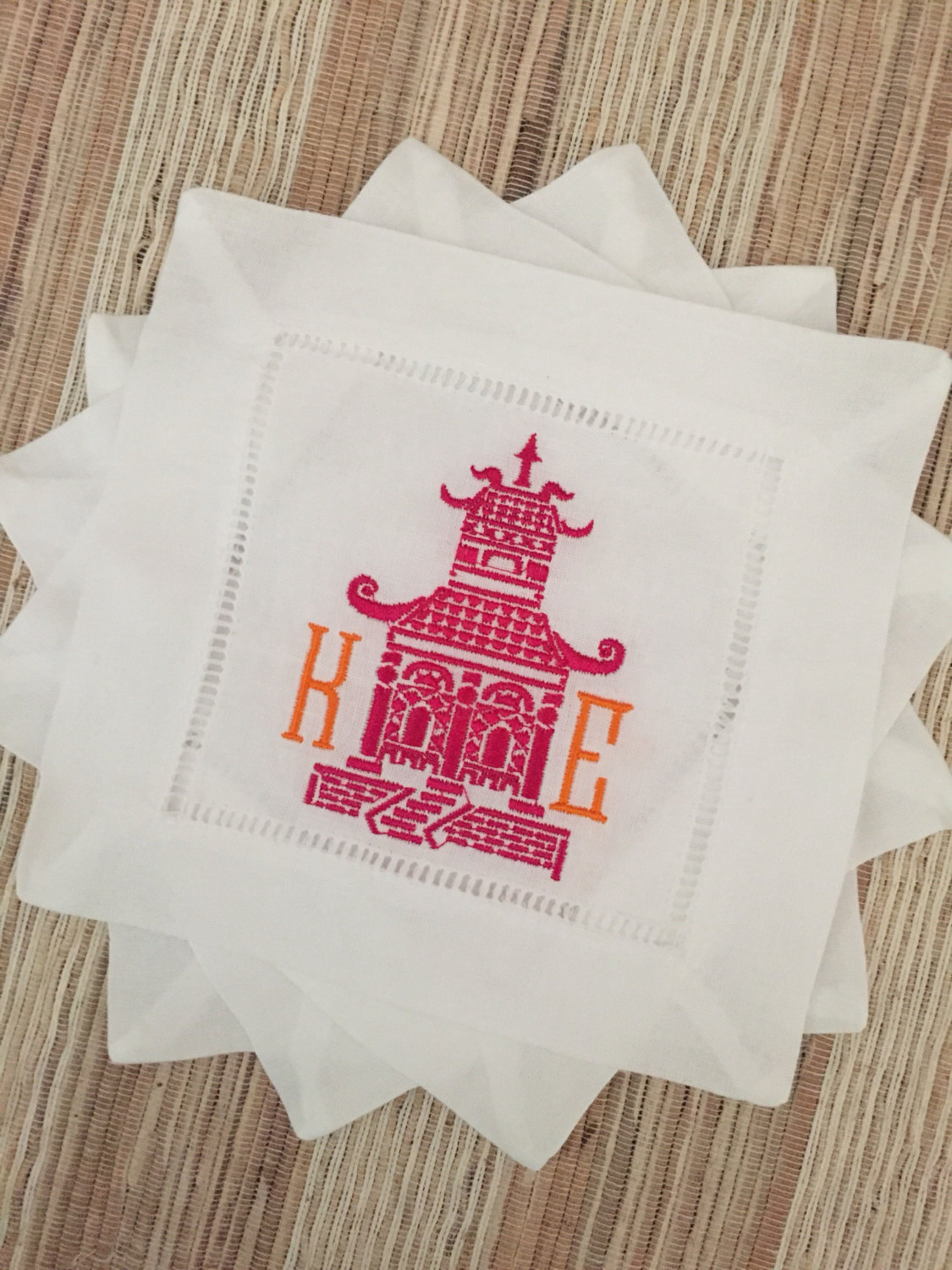 pagodamonogramcocktailnapkin