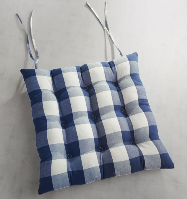 indigoblueginghamdiningchaircushion