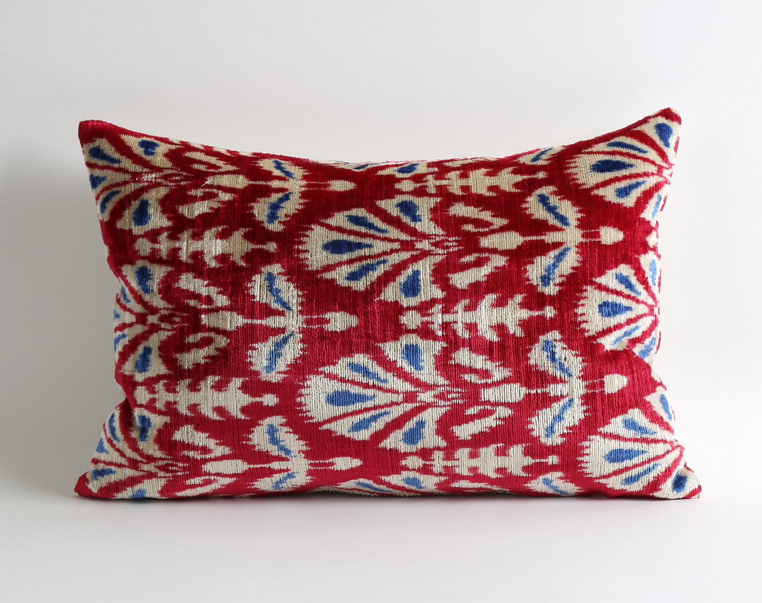 red ikat pillow