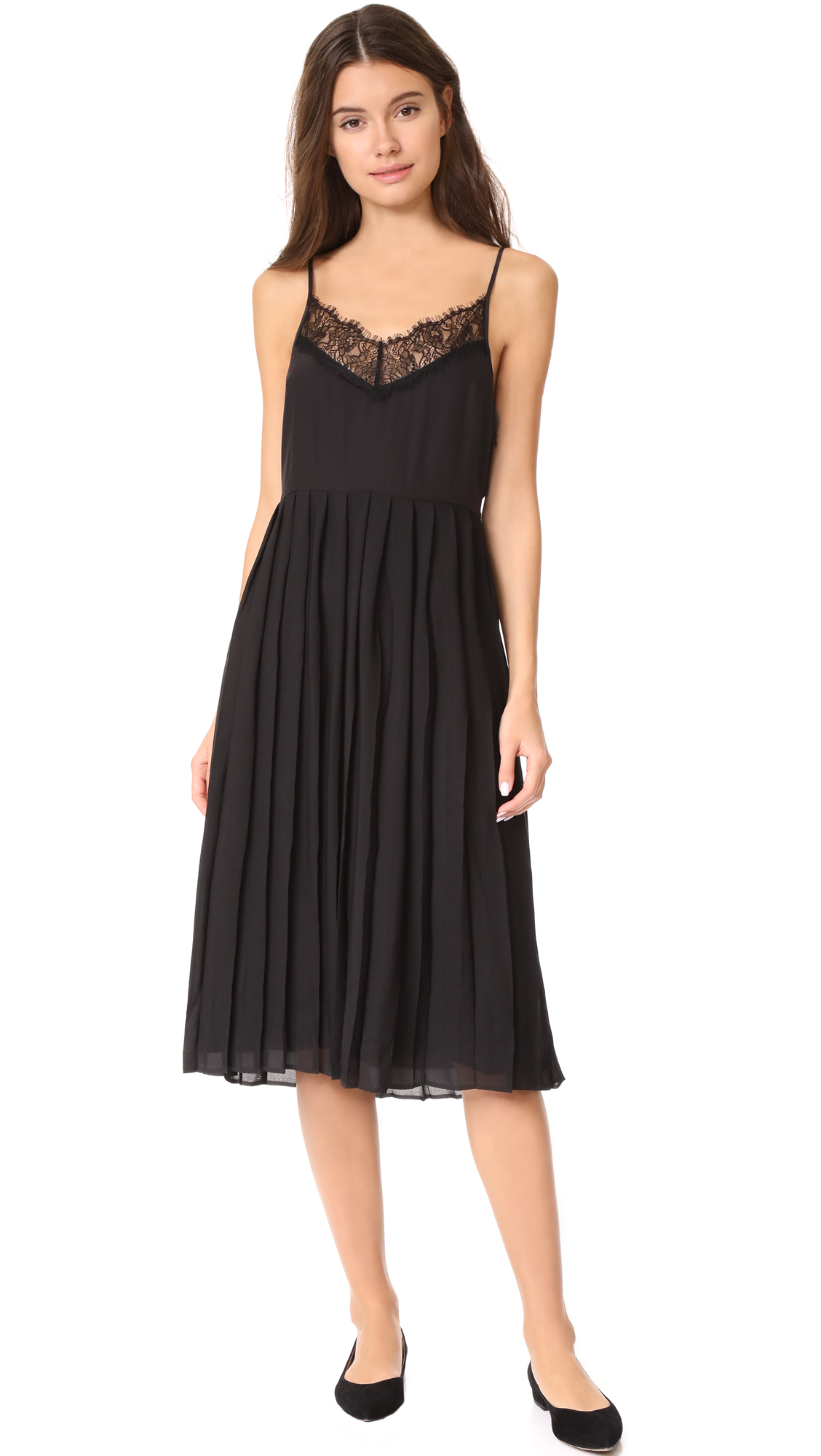 pleated-lace-cami-dress