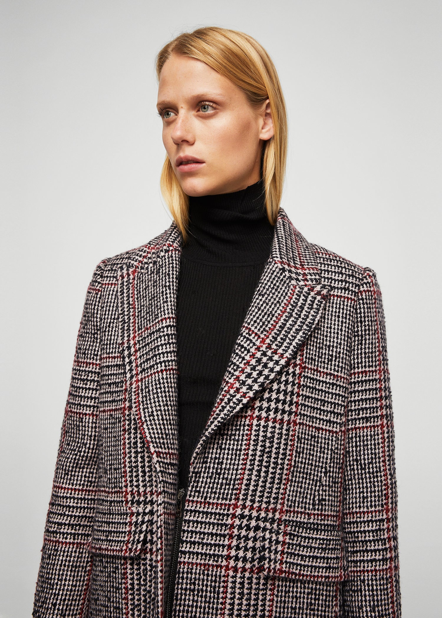 checkered-wool-blend-coat