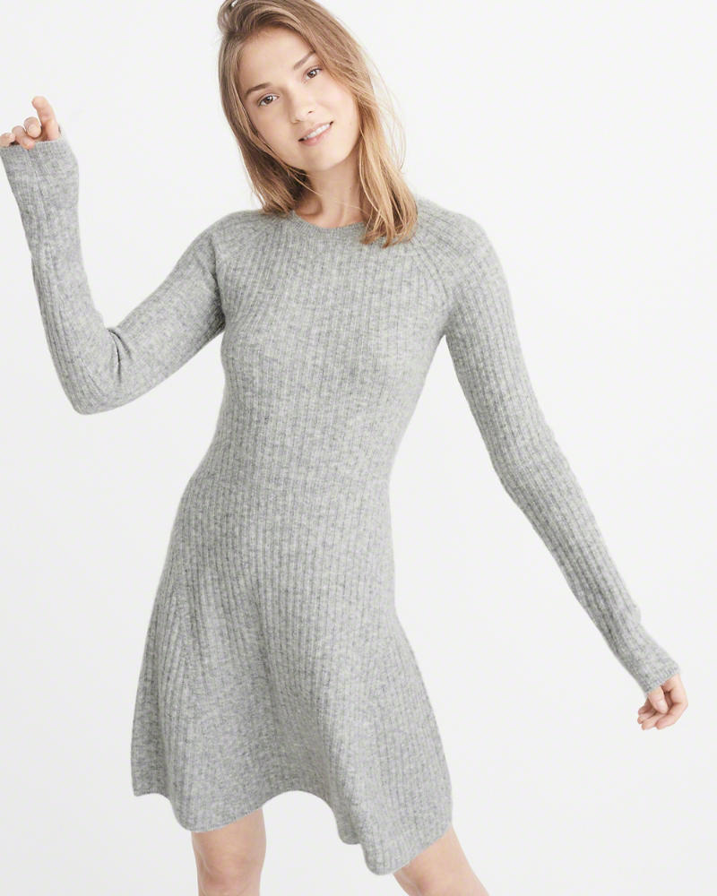 fit-flare-sweater-dress-grey - Katie Considers