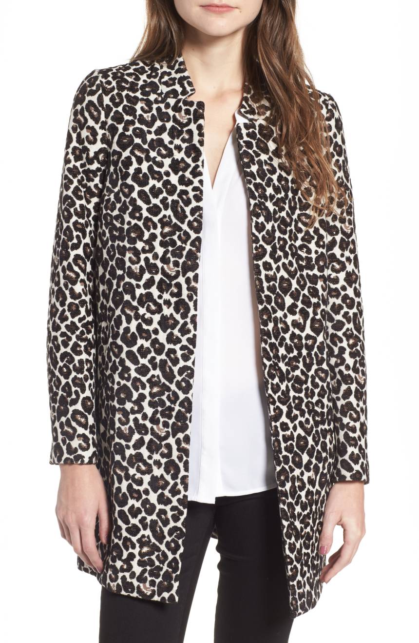 leopard print car coat