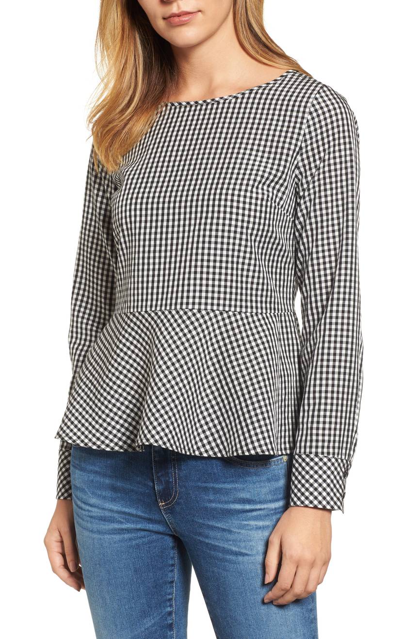 ⚡️(Fast Delivery)Pink Gingham Peplum Top