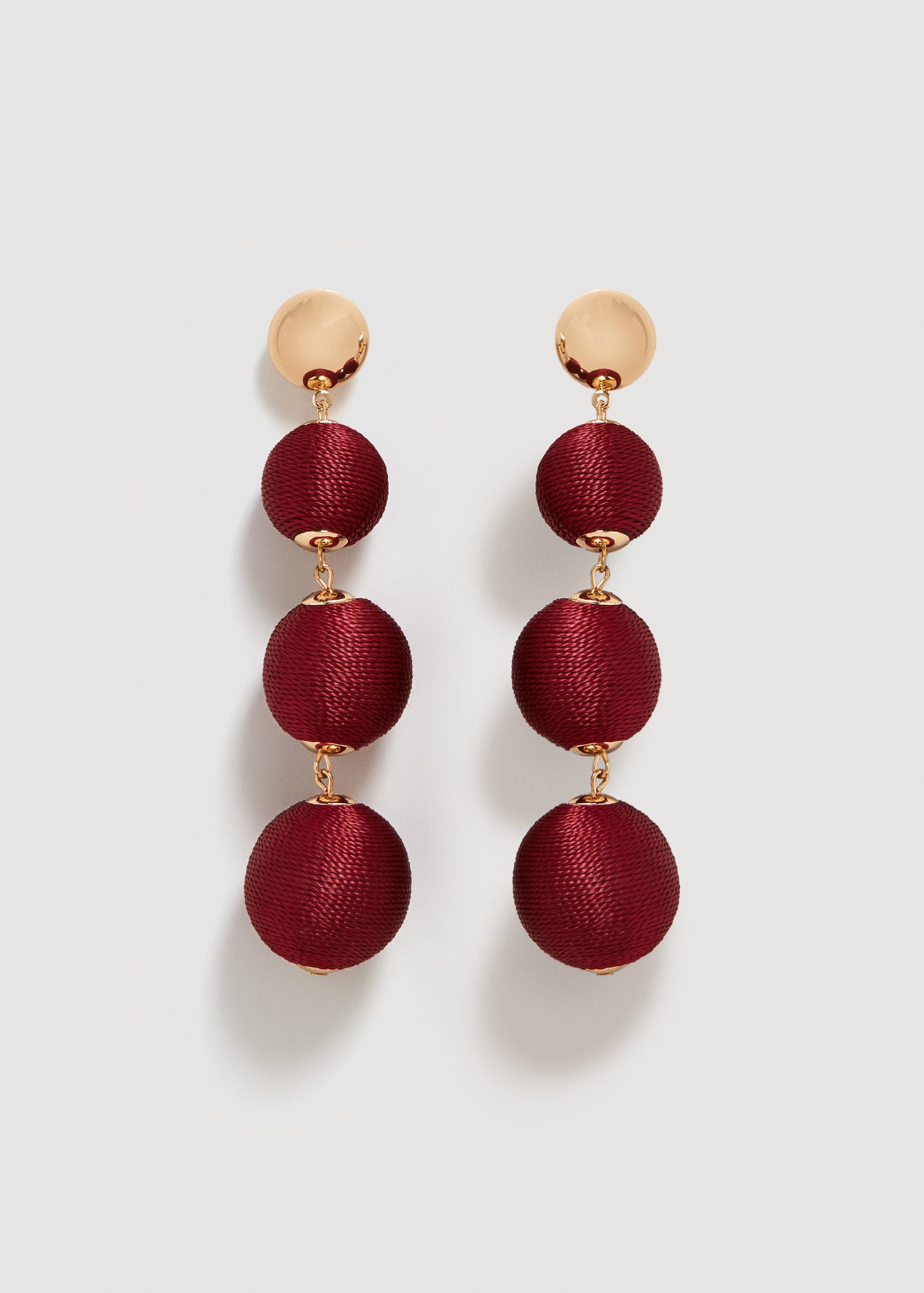 tasselredballearrings