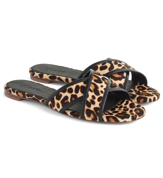 j crew leopard print sandals