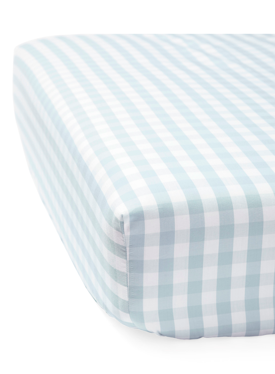 blue and white crib sheets