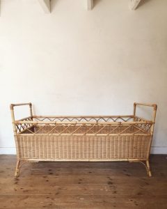 vintage rattan crib