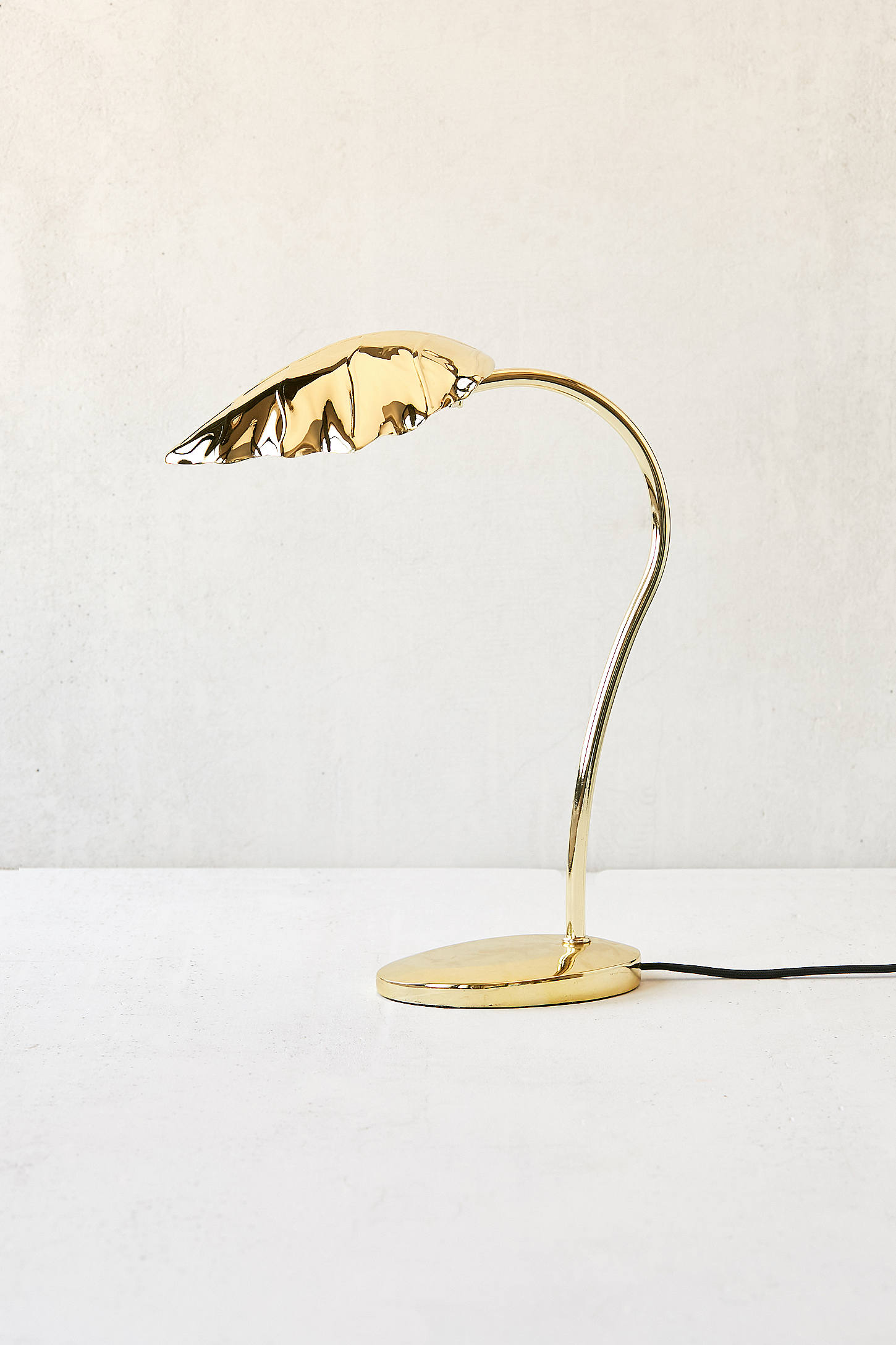 Brass Leaf Desk Lamp Task Table Gold, Leaf Table Lamp Gold