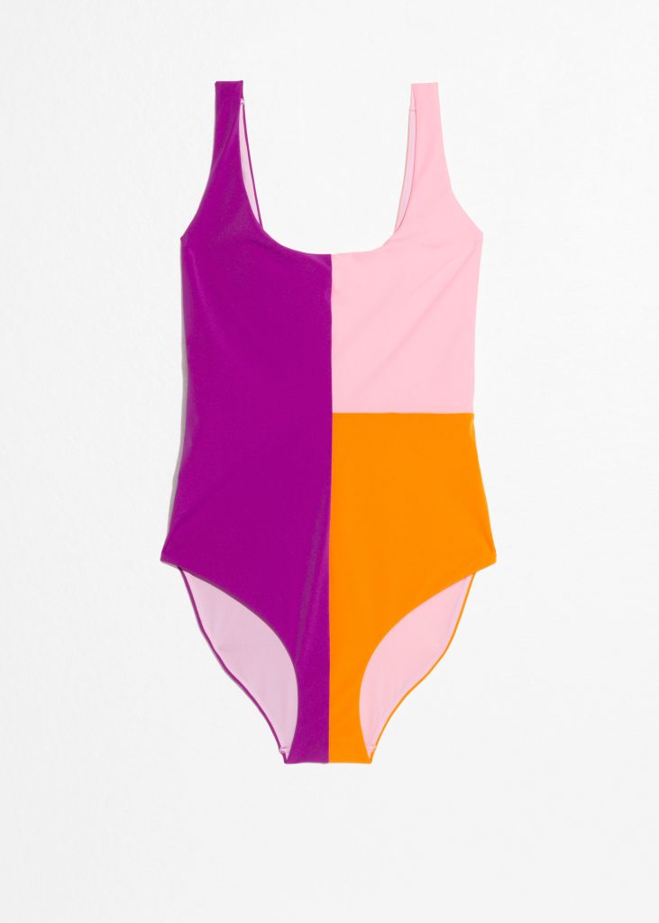 color-block-swimsuit-purple-pink-orange