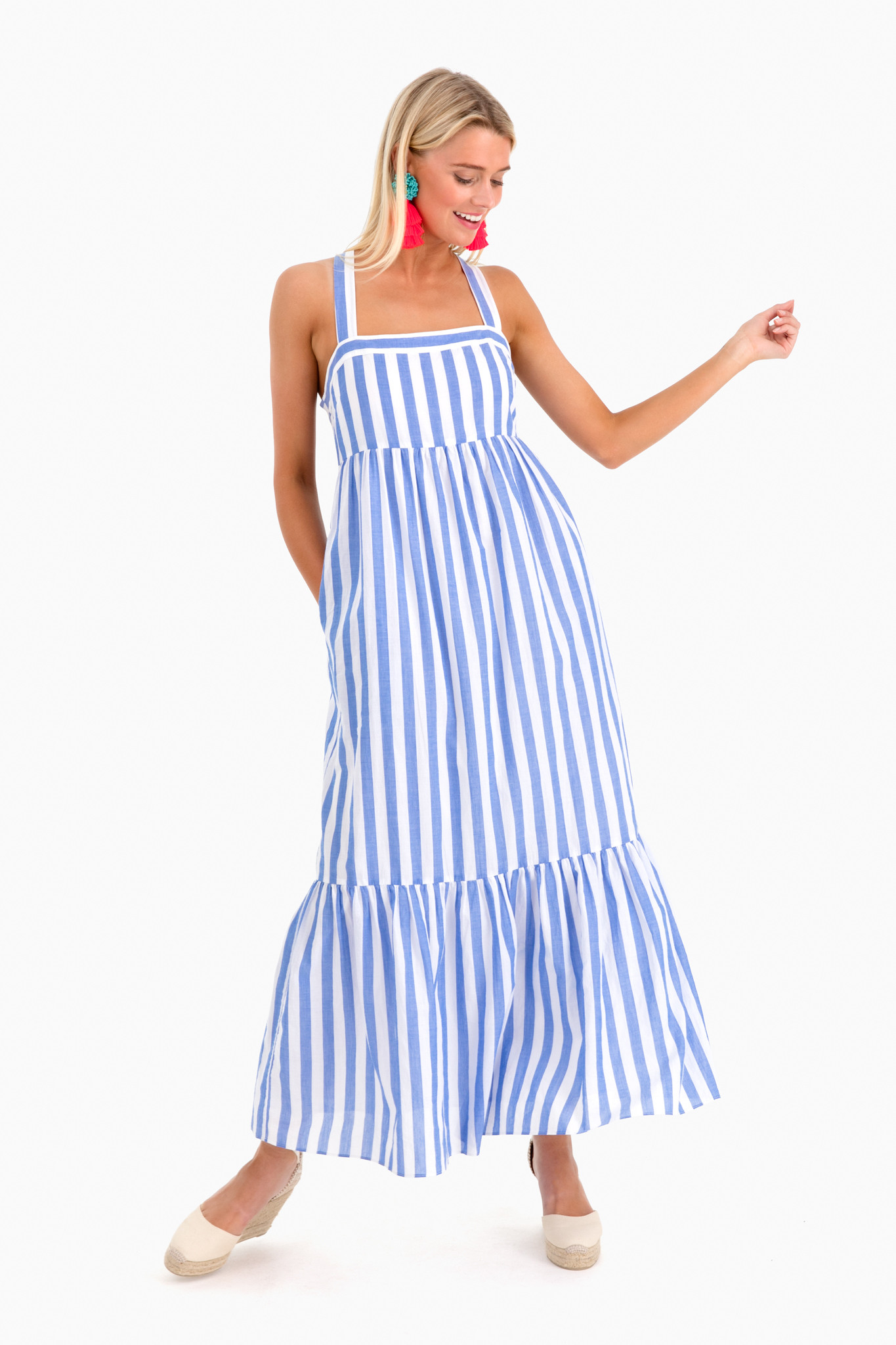 blue-white-stripe-maxi-dress