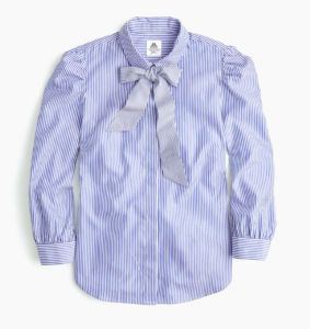 Bow Blouse Blue Striped