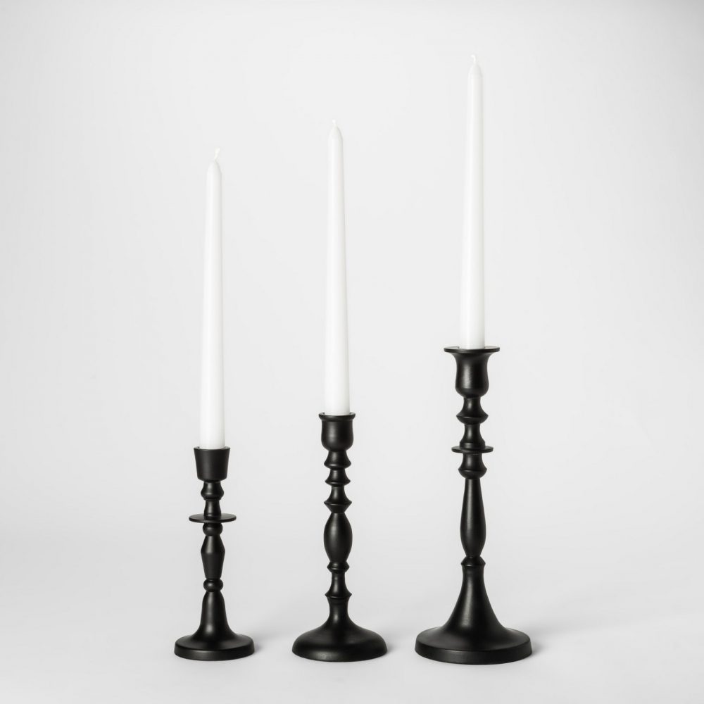 blackcandleholdersettapercandlesticks