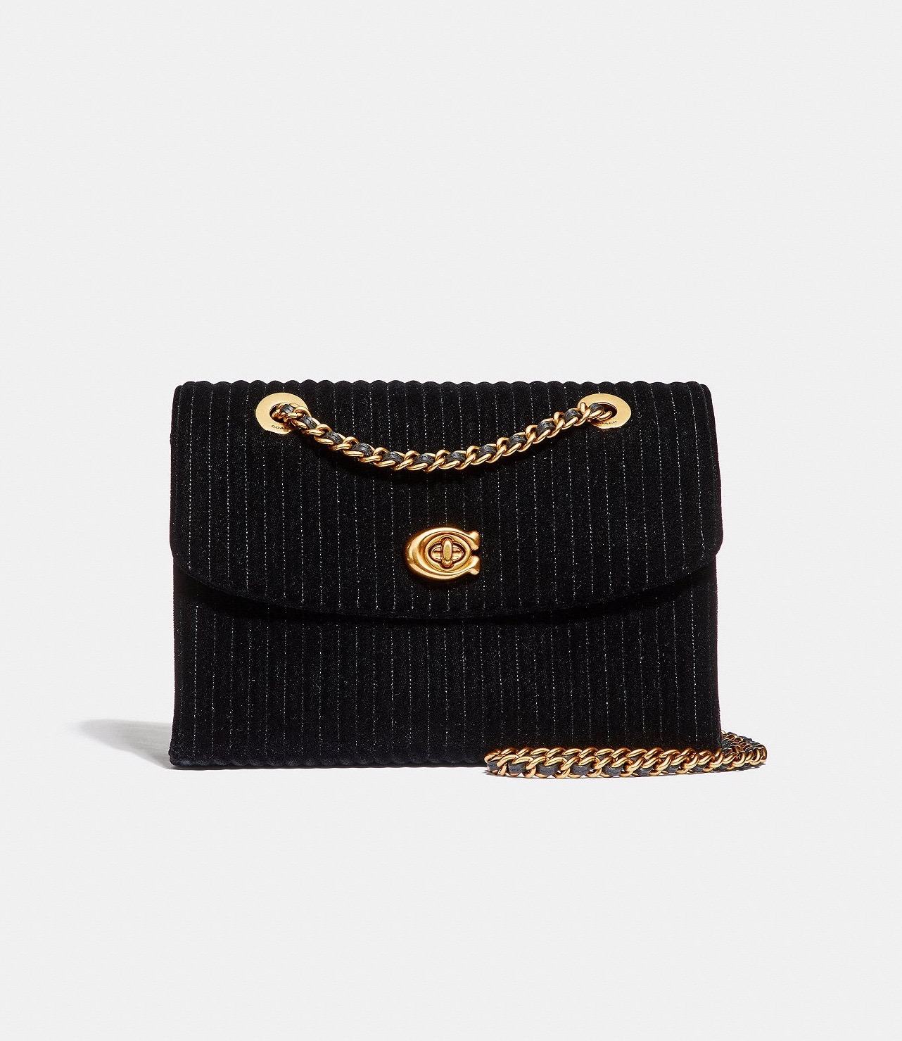 black-quilted-velvet-bag-coach-gold-chain-shoulder-strap