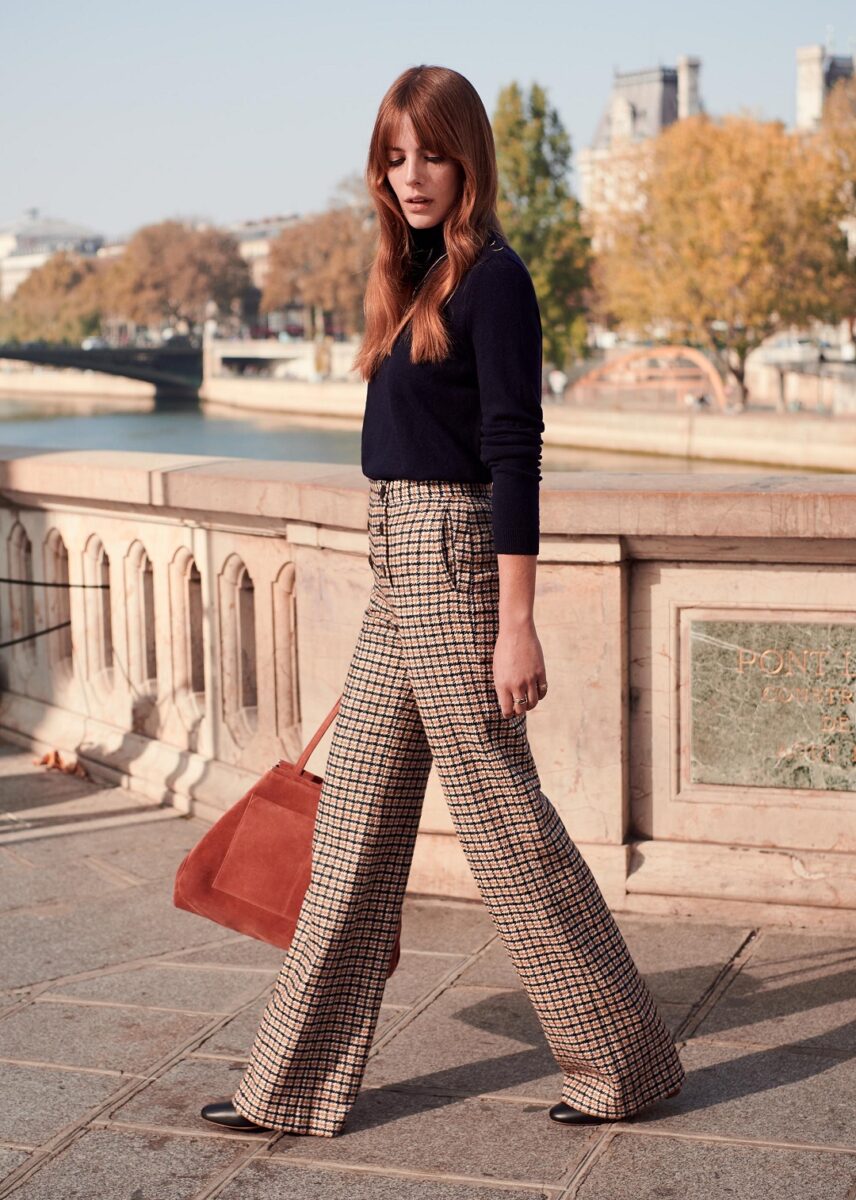Navy Ochre Trousers