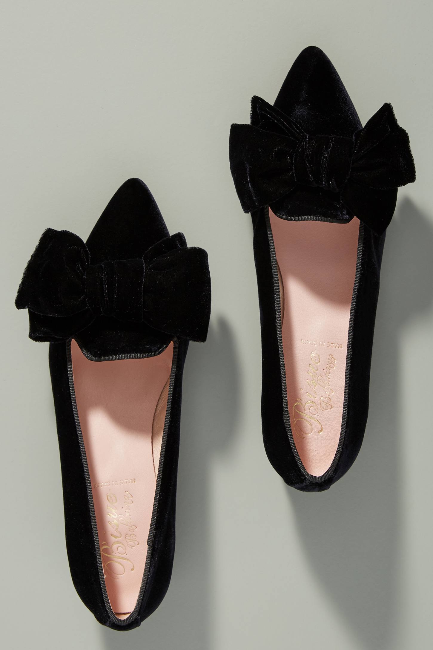 black pointed ballet flats