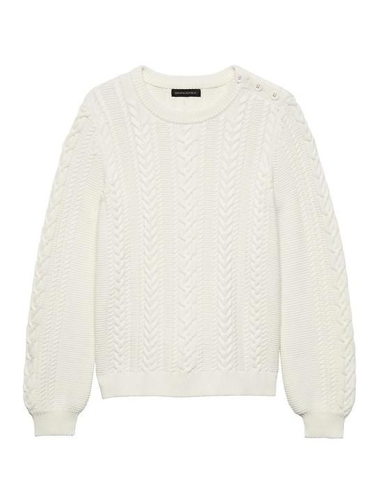 white-cotton-cable-knit-sweater - Katie Considers