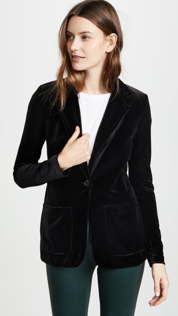 Womens Black Velvet Jacket Blazer