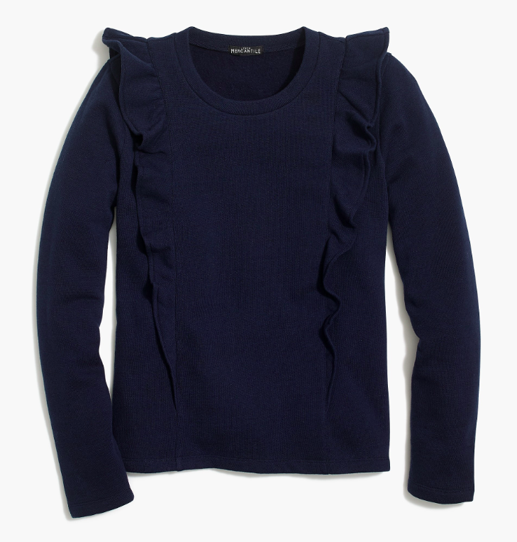 navy-blue-ruffle-trimmed-pullover-sweater-top-jcrew-factory