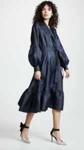 Crinkled Crepe Midi Dress