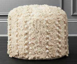 Fuzzy Pom Pom Ottoman