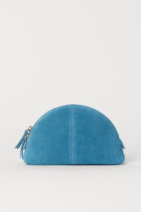 Light Blue Suede Makeup Bag
