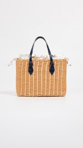 Navy Straw Tote