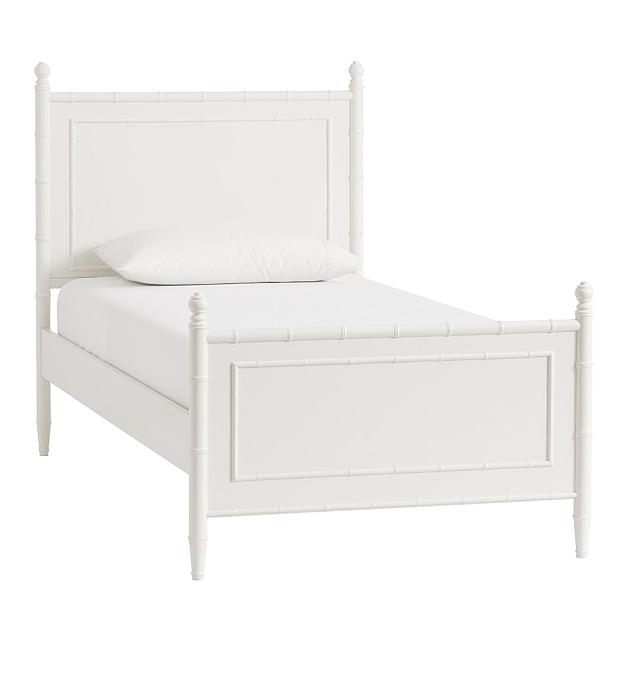 Kennedy White Faux Bamboo Twin Bed Kids, Bamboo Bed Frame Twin