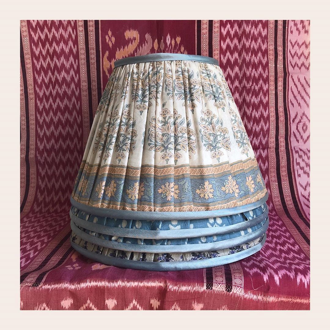 Perrotine Lampshades Vintage Silk Sari Gathered Fabric