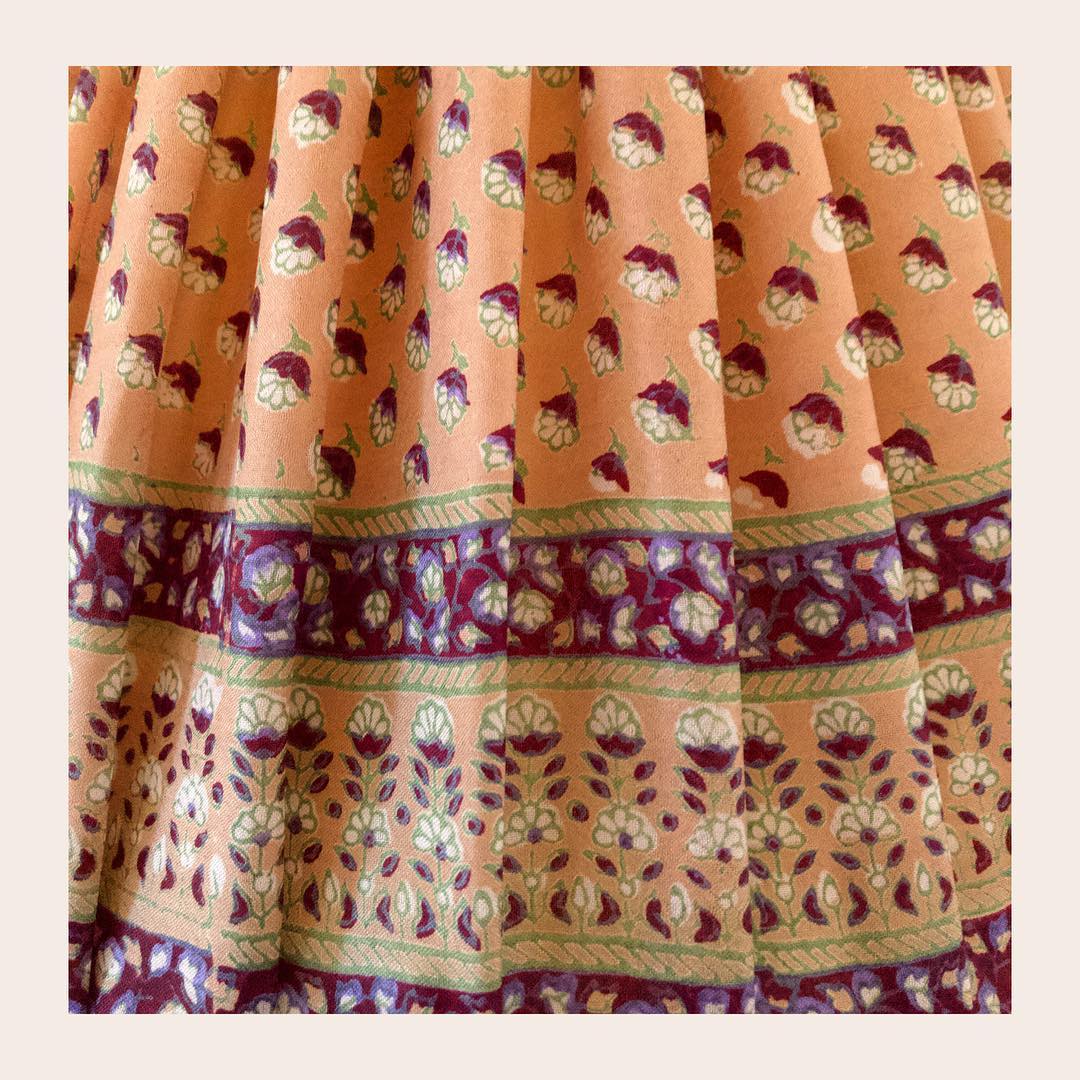 Perrotine Lampshades Ikat Batik Gathered Fabric