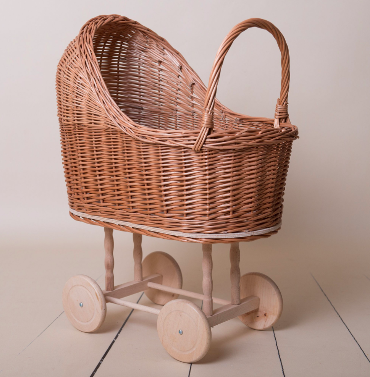 wicker baby doll carriage