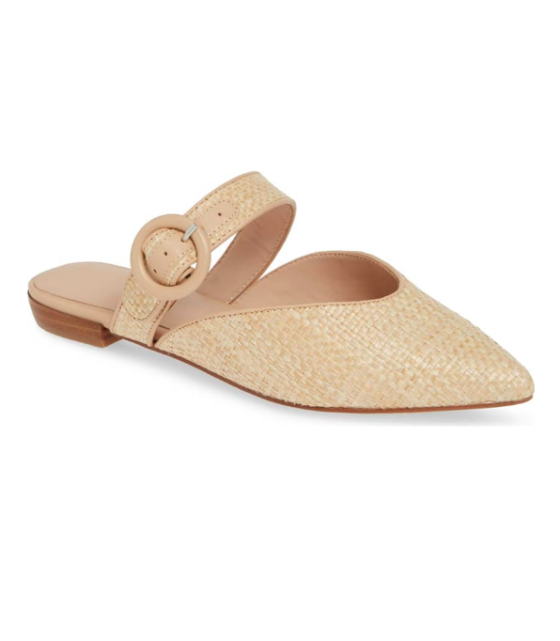 LYMPIA MULE WHITE MIX BROWN RAFFIA BLACK LOGO main image 1