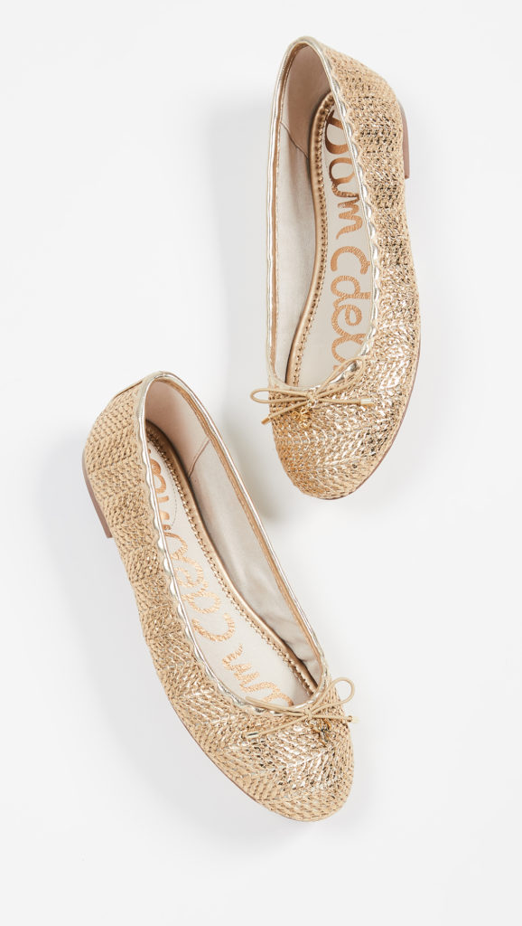 goldmetallicweaveballetflats
