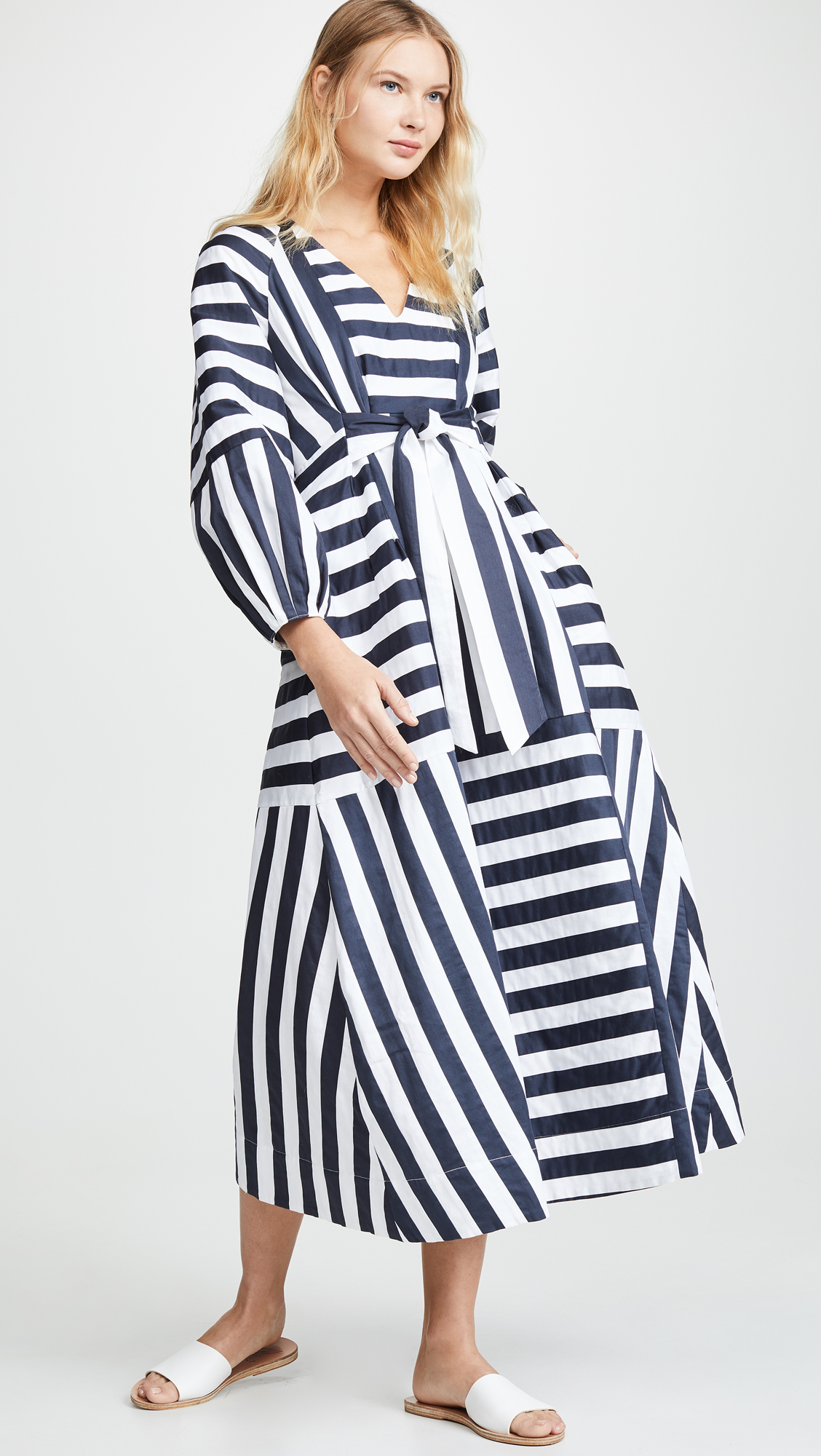 navy-white-stripe-maxi-dress - Katie Considers